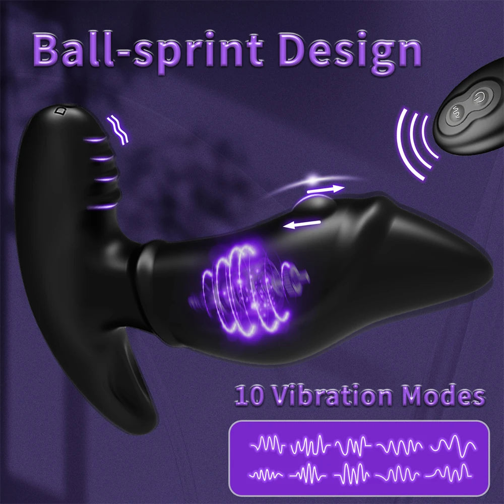Anal Plug Vibrator Remote Control Butt Plug 10 Speed Vibrating Safer Adult Products Masturbation Sex Toy for 18 Men & Women