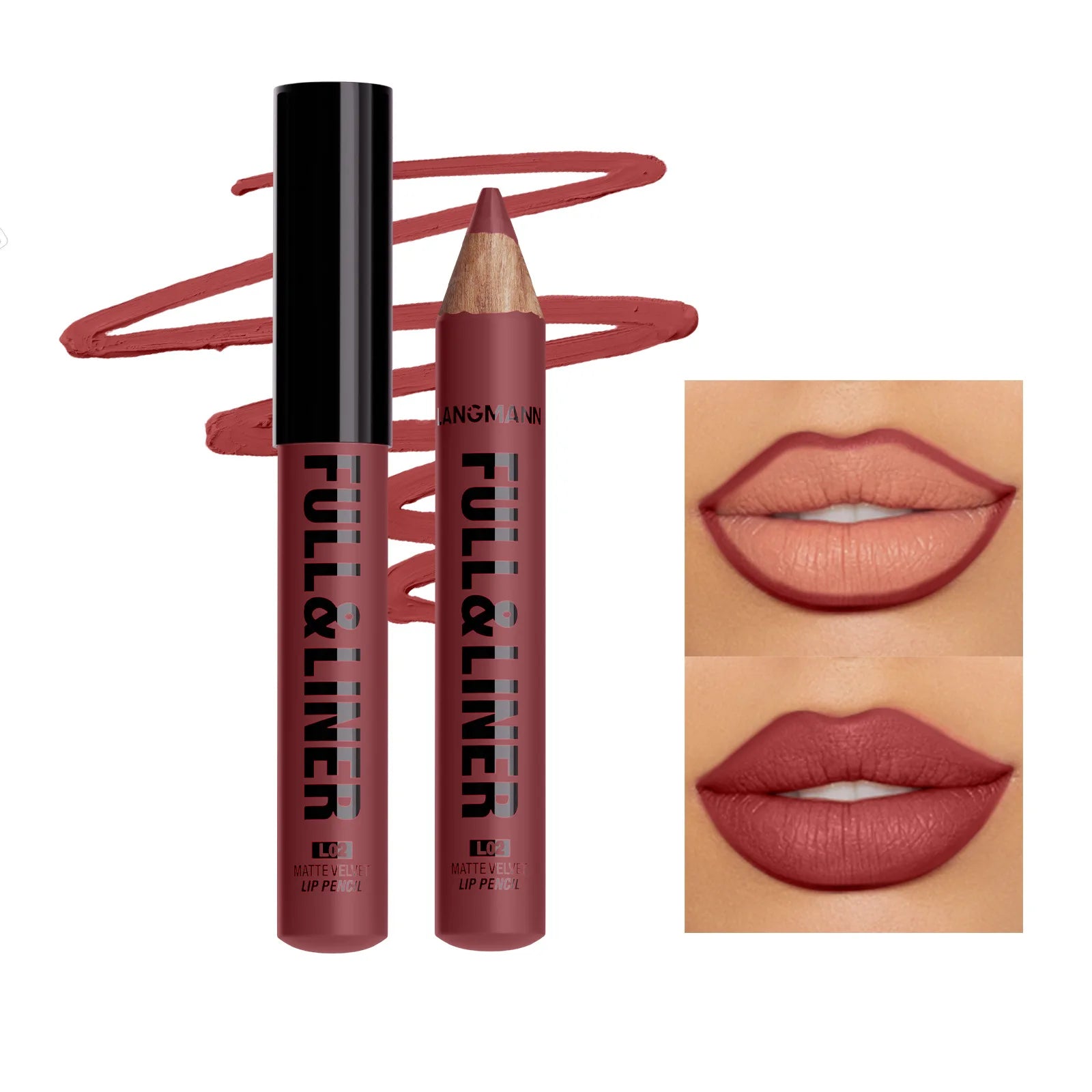 Wooden Matte Brown Lip Liner Pencil 12 Colors Velvet Nude Pink Lipstick Pencil Lasting Soft Smooth Lipliner Outline Lips Contour