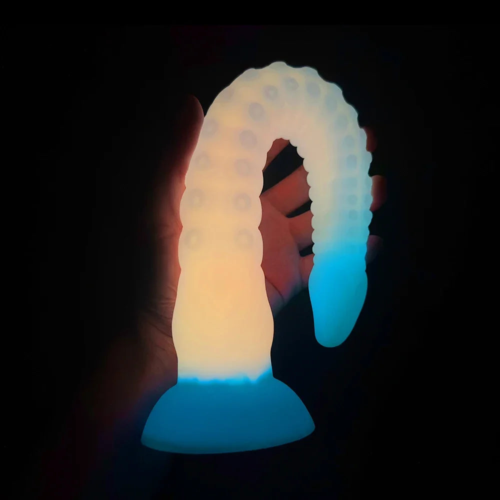 New Huge Luminous Octopus Tentacle Dildo Soft Silicone Monster Animal Penis Big Dick Anal Plug Vaginal Anus Masturbation G Spot