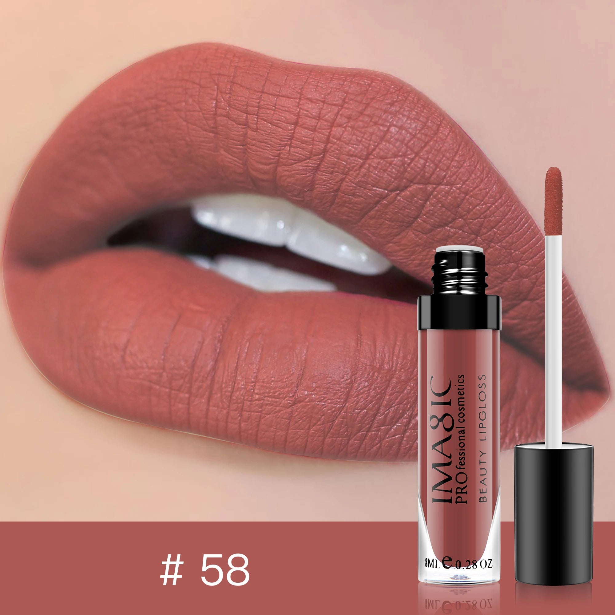IMAGIC 1pcs matte  Sexy 28 color Matte Lipstick lipgloss Waterproof Long Lasting Gloss Beauty makeup lip gloss fashion lip
