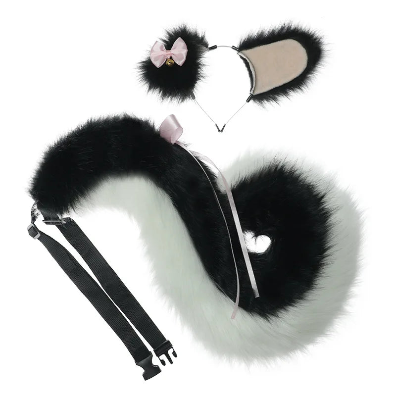 Anime Cute Imitation Animal Ear Hair Ornament Animal Tail Comic Show Accessories Cosplay Dog Tail Hoop Headband Pros