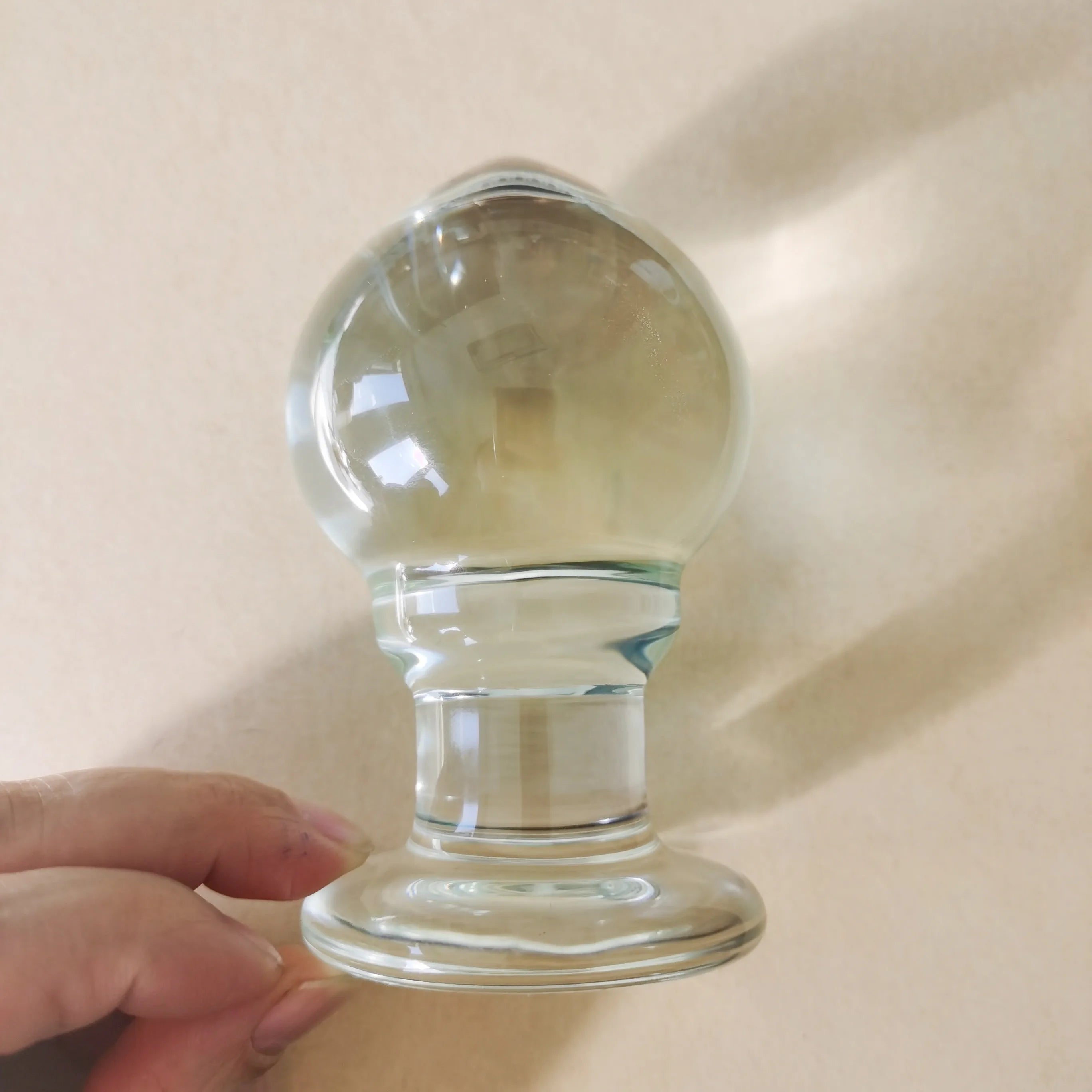 VaHppy Anal Plugs 400g 6.2*11.5cm Glass Enlarged Anal Training Anal Masturbation Transparent Smooth Protective Skin Sex Toys