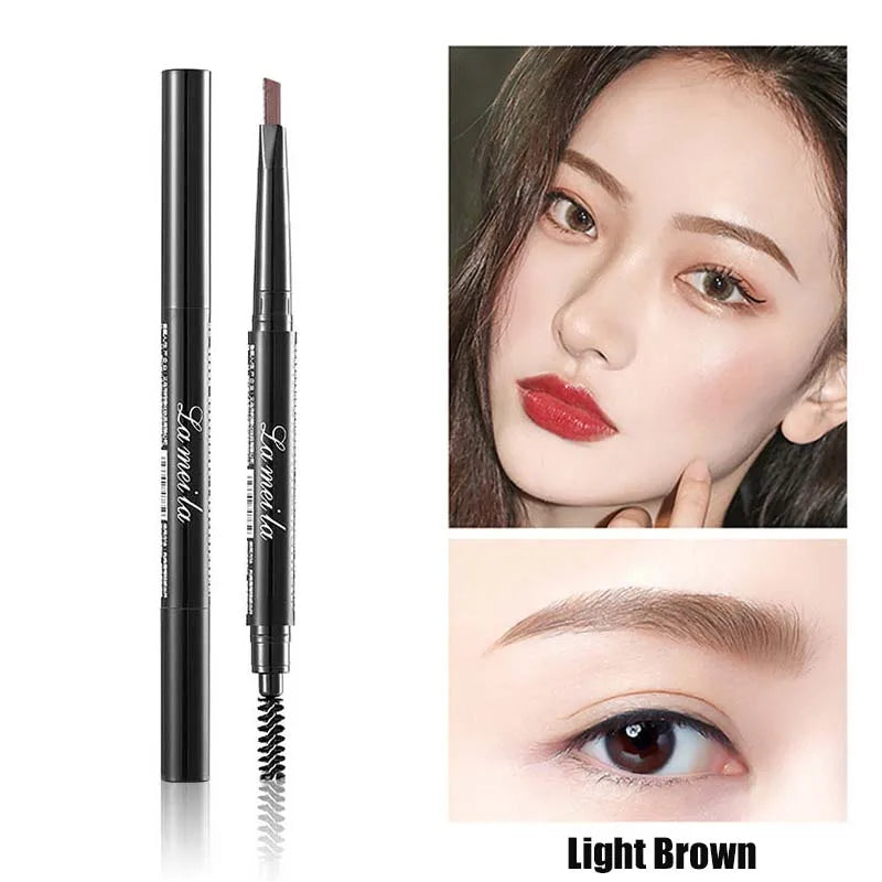 4 Color Waterproof Matte Eyebrow Pen Makeup Double Head Long Lasting Brown Non-Smudged Eye Brow Pencil Tint with Brush Cosmetics