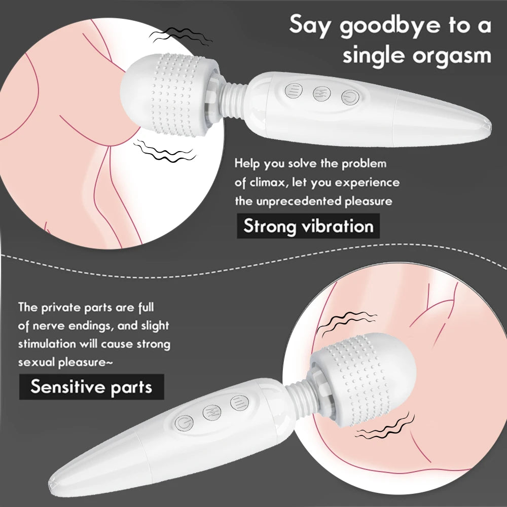 Powerful Women Magic Wand Vibrator Erotic Big AV Stick Female G Spot Massager Clitoris Stimulator Adult Sex Toys for Female