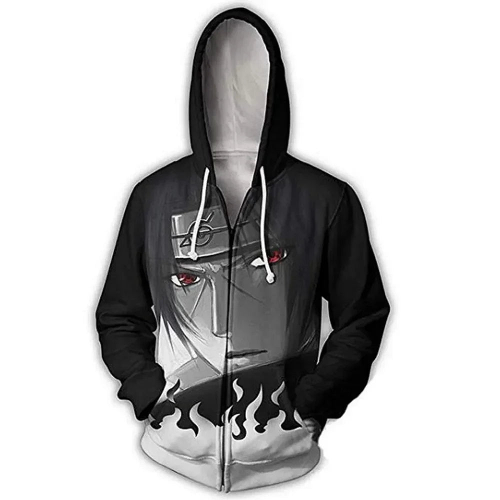 Anime Zip Hoodie Jackets Cosplay Clothes Costumes Men Hoodies Sweatshirts Zipper Tops Sasuke Sweatshirt Kakashi Tops