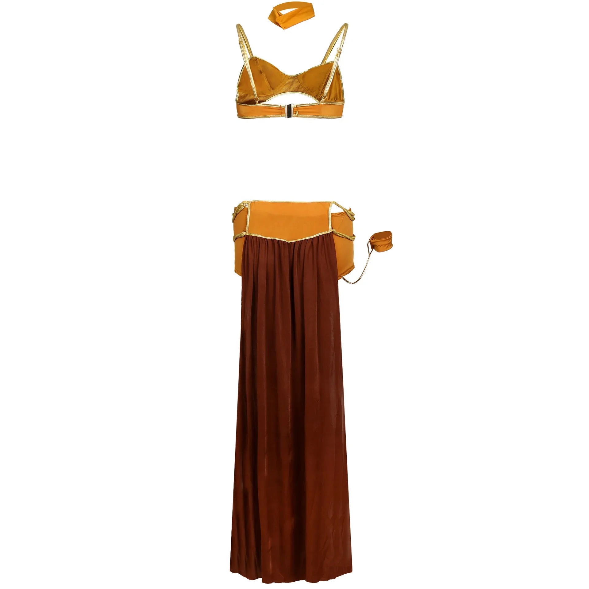 Cosplay Costumes Princess Leia Slave Bra+Skirt Black & Brown Women Sexy Party Anime Halloween Costume Egyptian Style
