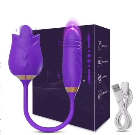 Licking Vibrator for Women Clitoral Nipple Stimulator Massager Thrusting Dildo 2 in 1 Sex Toy for Women Adult Sex Products