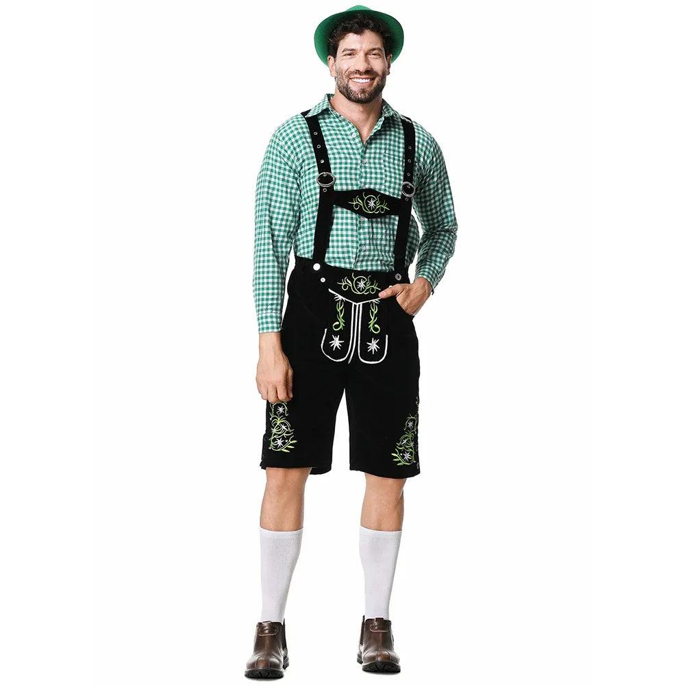 Men Oktoberfest Costume German Oktoberfest Pubs Bartender Outfit Beer Man Costumes  Lederhosen Bavarian Octoberfest