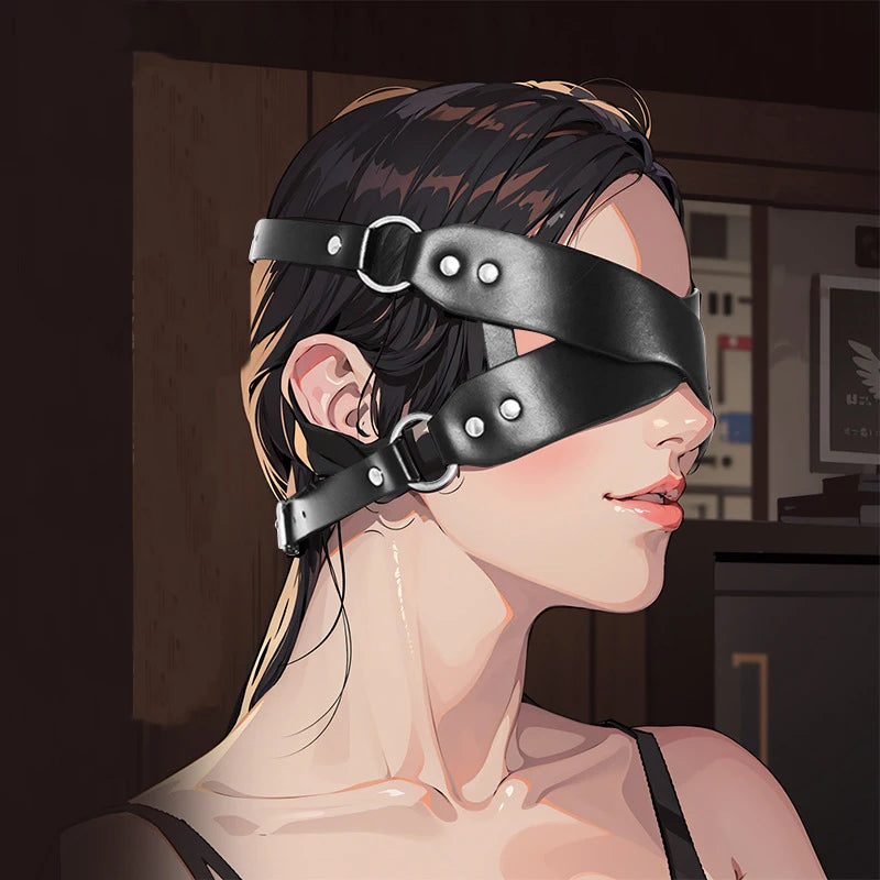 New Adult Erotic SM Bondage Leather Hanging Ear Blindfold Female Pornography Seduction Mask Couple Dating Flirting Game Sex Toys