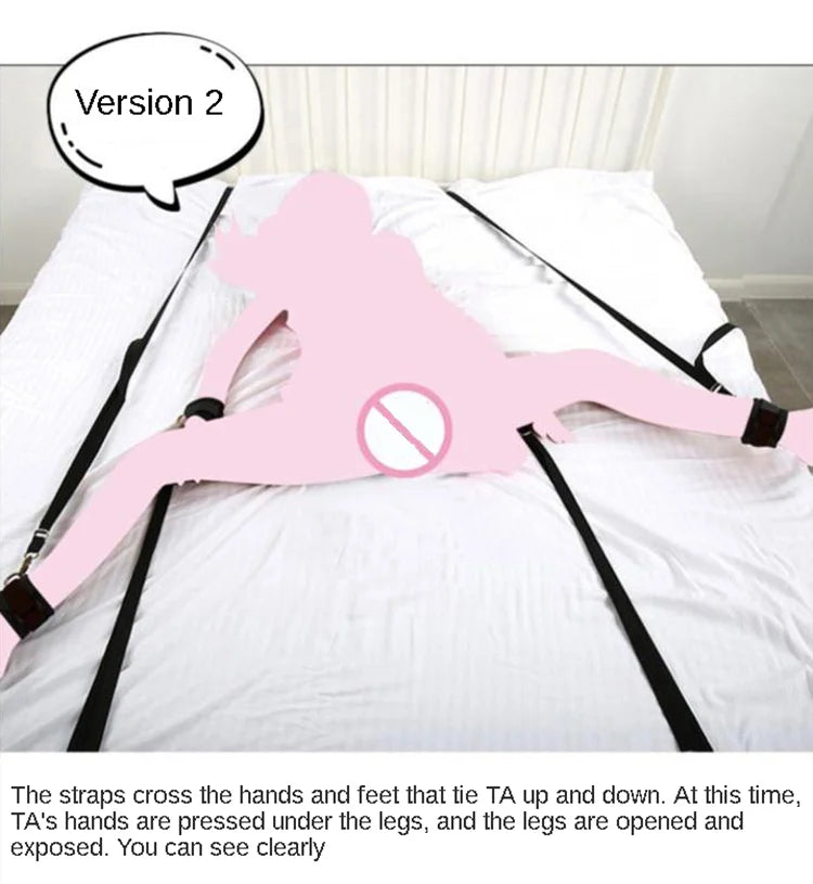 Sex Toys For Woman Couples Games Wrists&Ankle Cuffs Adult Bondage Restraint HandCuffs Bed Erotic Bdsm Set Fetish Restraint Strap