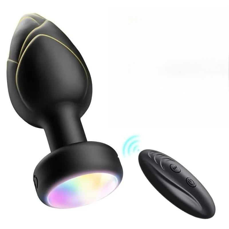 LED Butt plug Anal Vibrator Wireless Remote Control Men Prostate Massager Female Vagina Masturbator for Adult Sex Toys Women Men