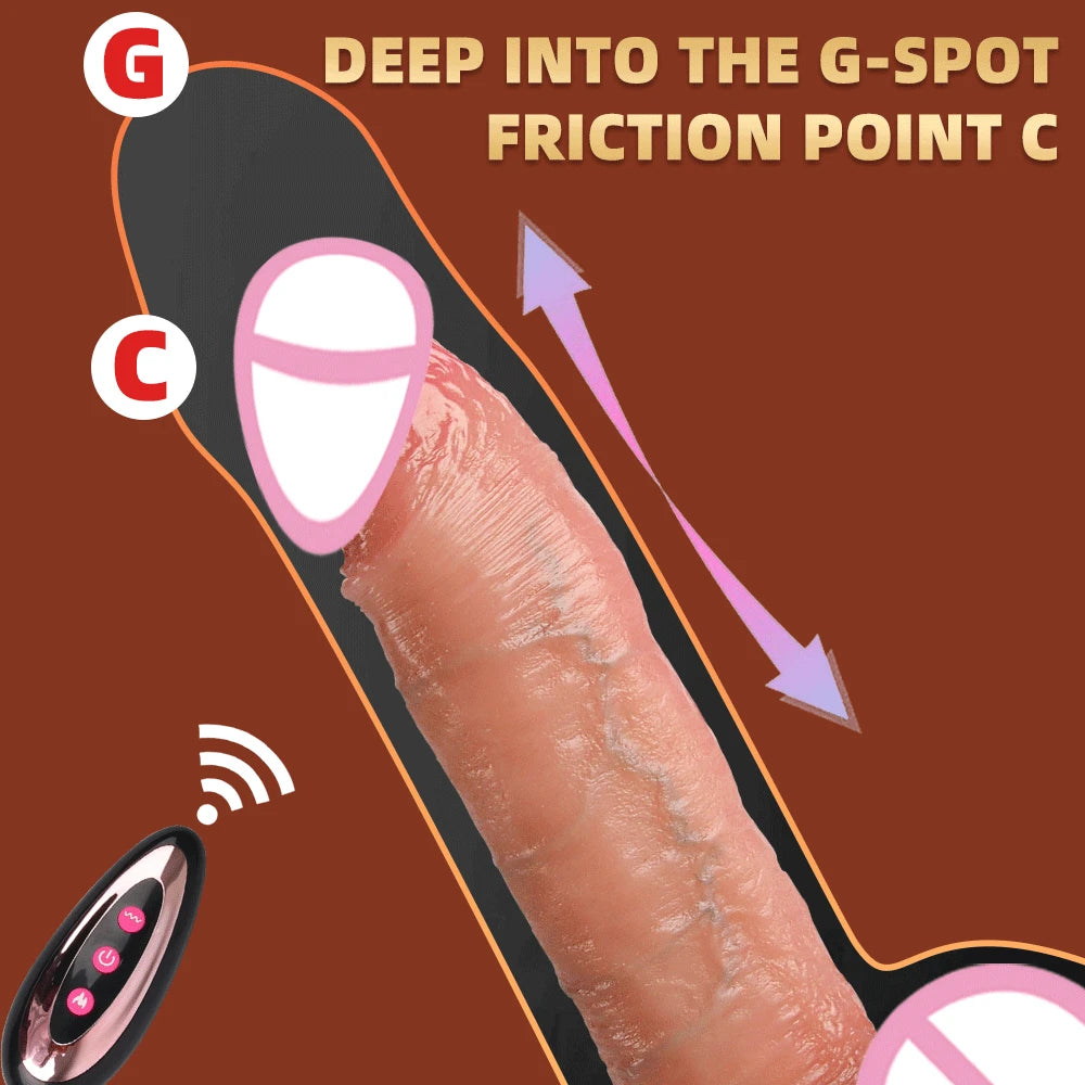 Big Penis Sex Toy Remote Control Realistic Dildo Vibrator Sexy Adult Toy Vibrating Female Sex Machine Heated Telescopic Vibrator