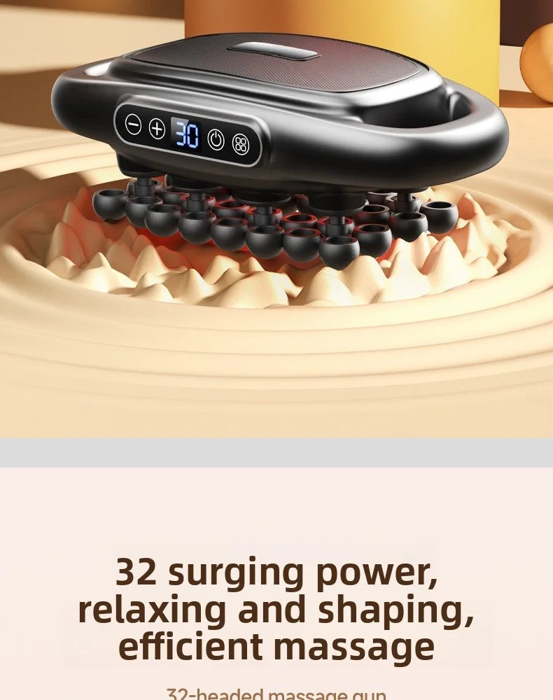 32 Massage Heads Massage Gun Deep Tissue Muscle Professional High Quality Wireless Frequency Vibration Red Light Masajeador