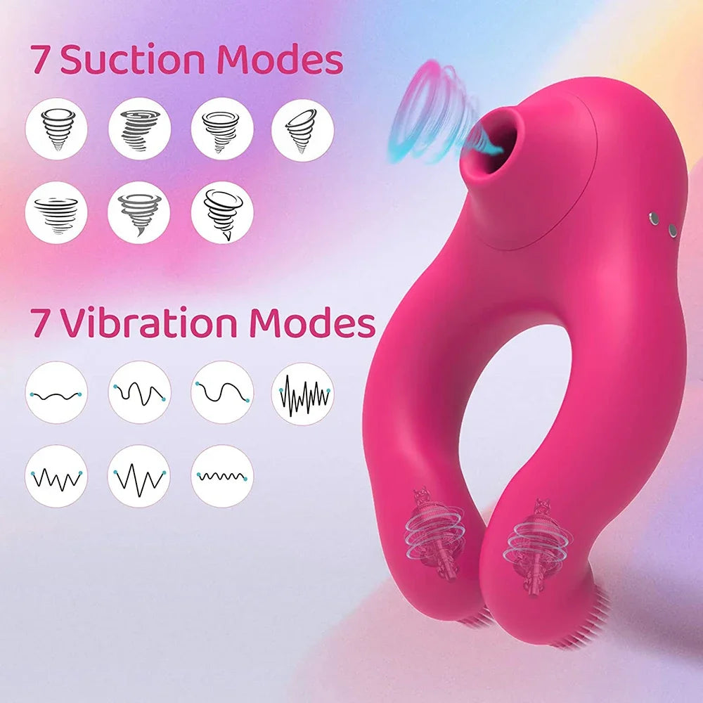 Vibrator For Women Clitoral Sucker Penis Cock Ring Stimulator Clit Sucker Delay Ejaculation Dick Enlarger Ring Sex Toys For Men