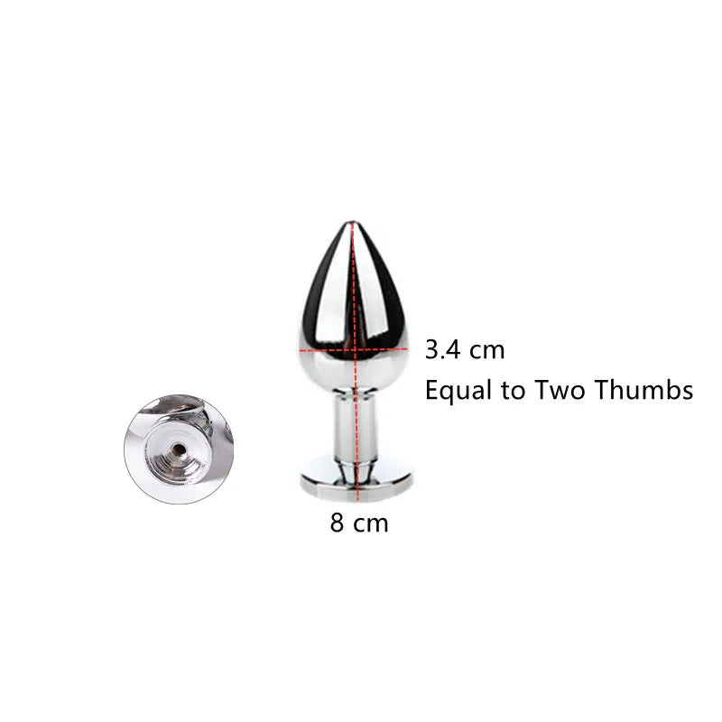 Adult Metal Anal Dilator Butt Plug with Fetish Tail Fit Stopper for Women Men Fun Games Anal Training Sex Toys Erotic Shop