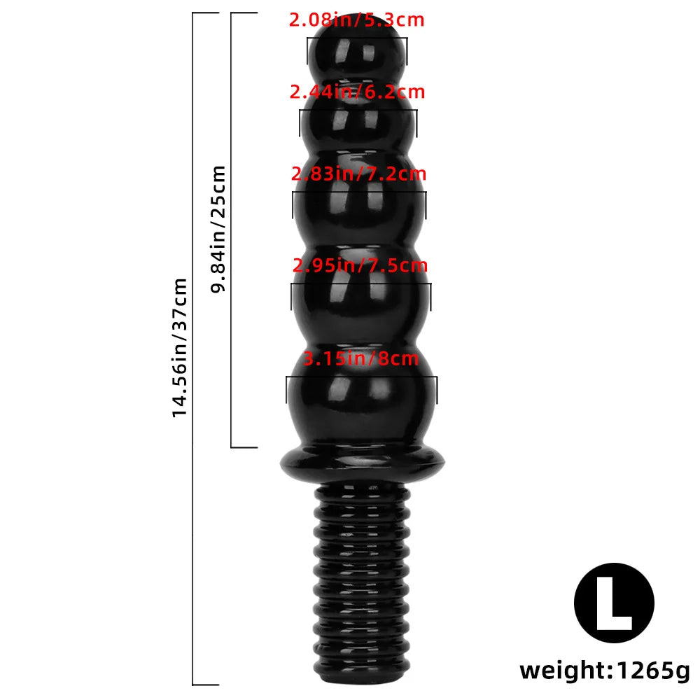Oversize Bead Anal Plug Unisex Big Anal Dildo Prostate Stimulator Handheld Butt Plug Masturbator Adult Sex Toy for Women Men Gay