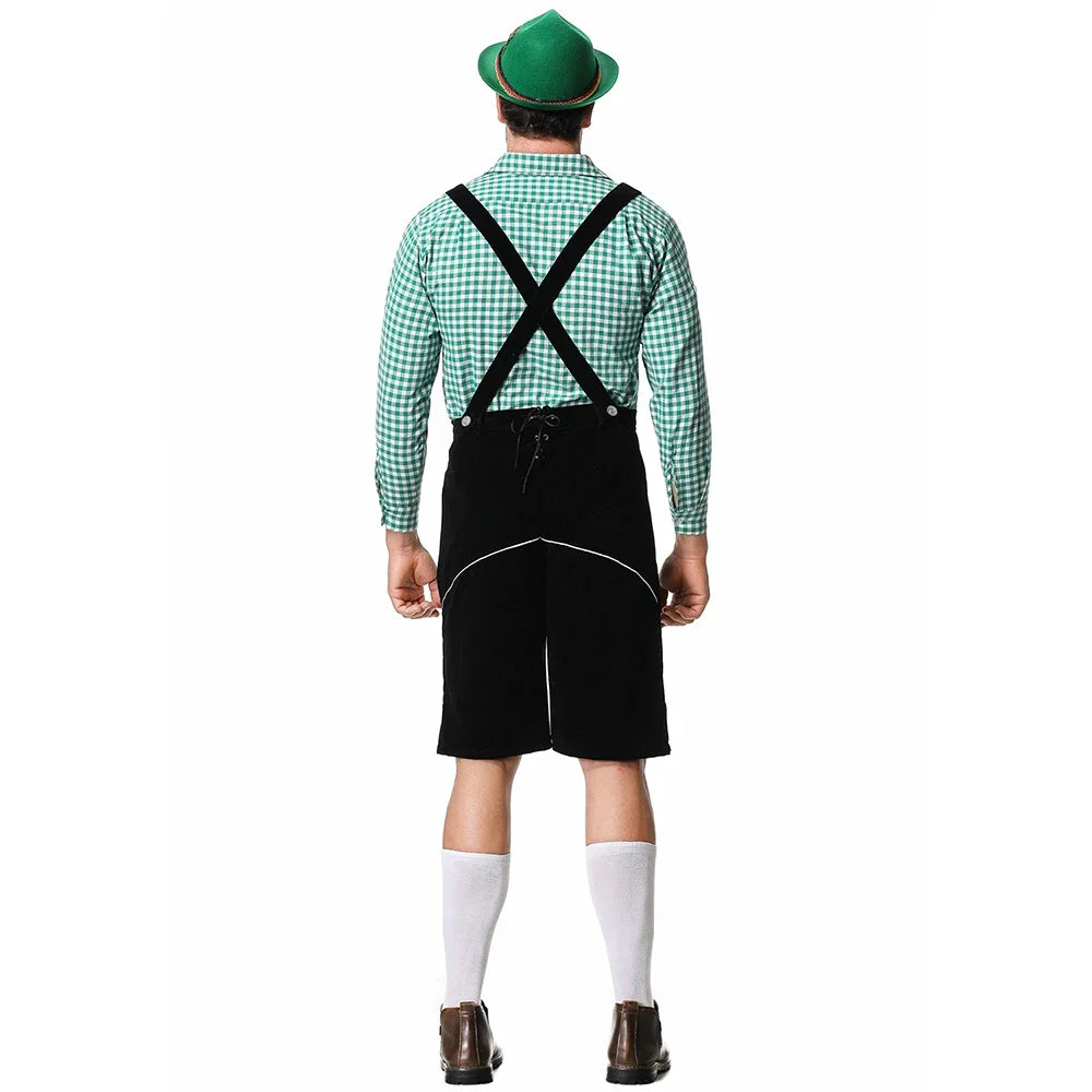Men Oktoberfest Costume German Oktoberfest Pubs Bartender Outfit Beer Man Costumes  Lederhosen Bavarian Octoberfest