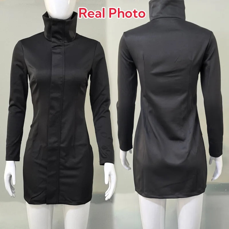 Women Gojo Satoru Bodycon Dress Cosplay Costume with Glasses Set for Girl Cosplay Stretchy Fabric Black Sexy Dress Halloween