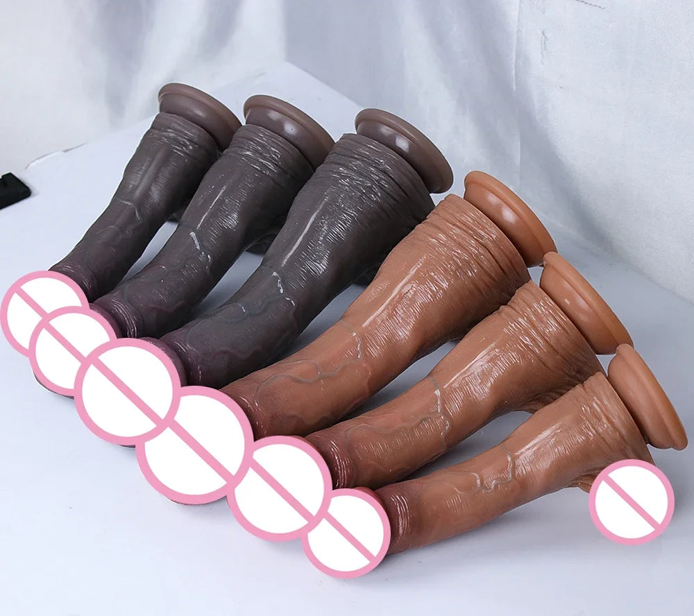 Huge Realistic Dildos for Women Real Skin Testicles Dildo Anal Vaginal Stimulation Strapon Big Glans Penis Sex Toys for Woman
