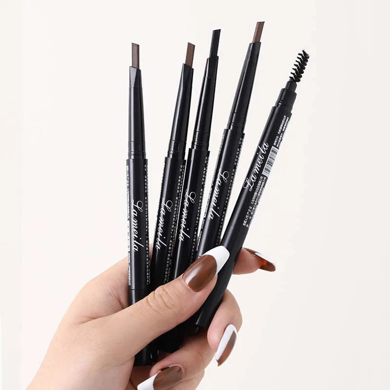 4 Color Waterproof Matte Eyebrow Pen Makeup Double Head Long Lasting Brown Non-Smudged Eye Brow Pencil Tint with Brush Cosmetics