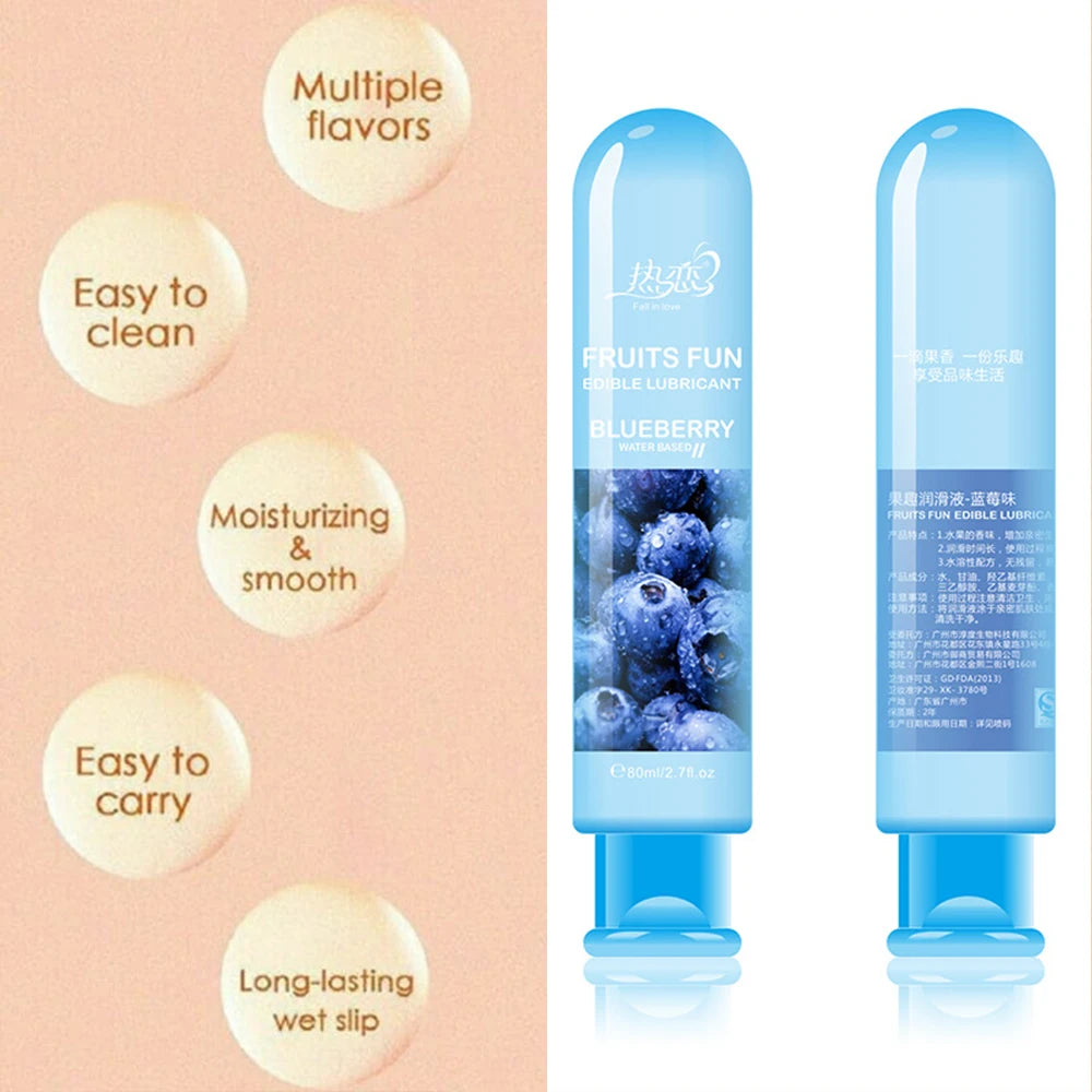 80ml Adult Sexual Body Smooth Fruity Lubricant Gel Edible Flavor Sex Health Product Perfect To Warm Up Sensual Massage Sex Toys