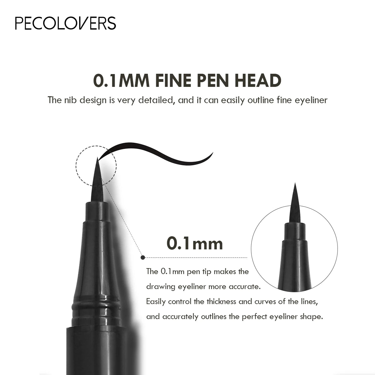 5PCS/Set Smooth Liquid Eyeliner Pen, Waterproof, Long-lasting Makeup, Black, Ultra-fine Pen Tip,Create A Charming Eye Makeup