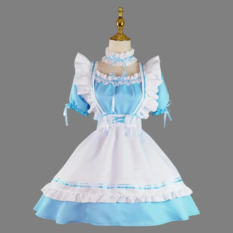Black Pink Lolita Maid Costumes Cute Girls Women Lovely Maid Cosplay Costume Animation Show Japanese Outfit Dress Clothes S-5XL
