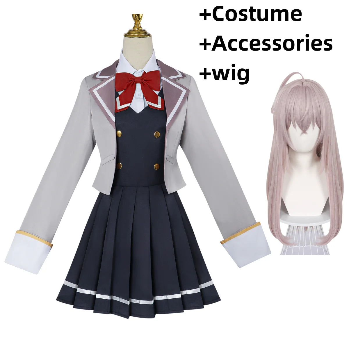 Anime Alisa Mikhailova Kujou Cosplay Costumes Wig Alya Sometimes Hides Her Feelings in Russian Accessories Sexy Uniform Set