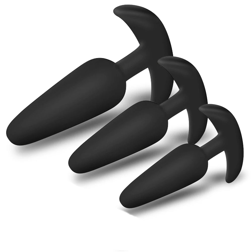 3 Different Size Anal Plug Soft Silicone Anal Butt Plug Stimulator Adult Sex Toys for Men/Women Prostate Massager Anal Trainer