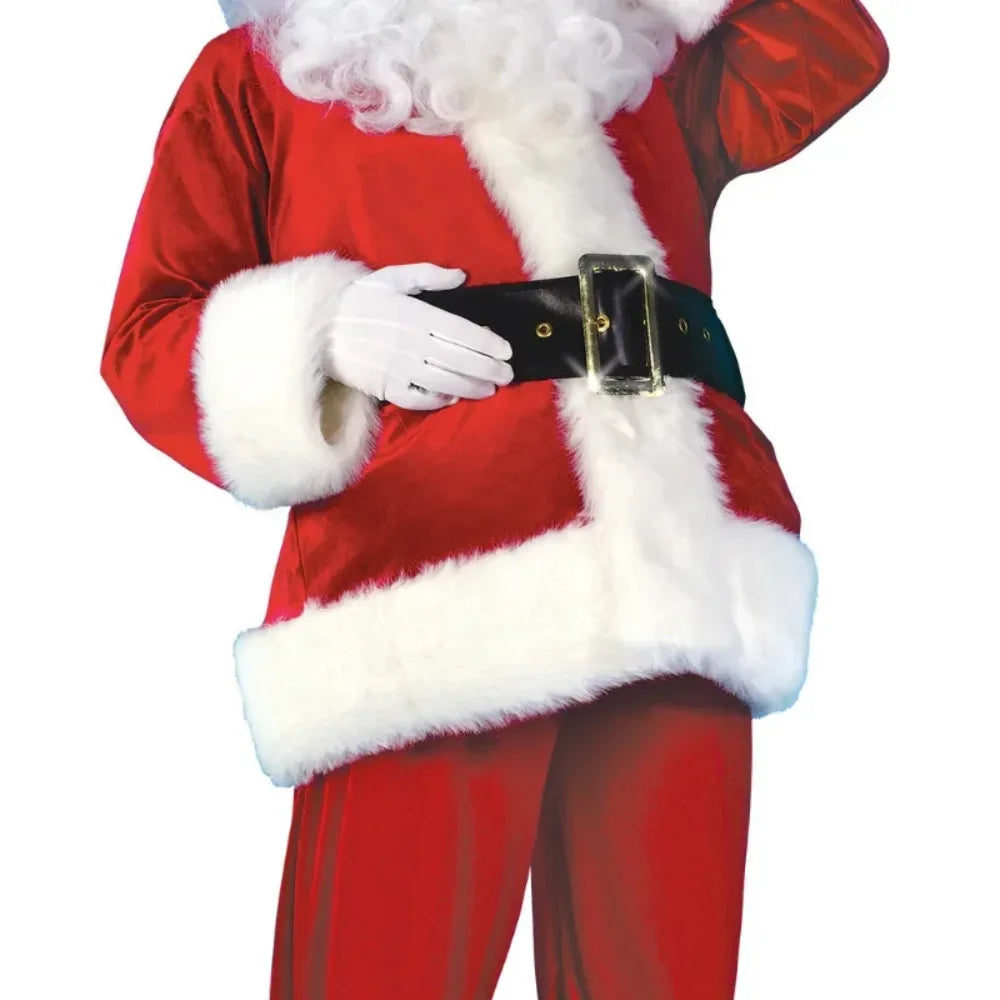 Santa Claus Cosplay Costume Christmas New Year Men Costumes Deluxe Classic Adults Set Halloween Carnival Party RolePlay Suits