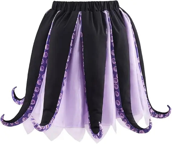 Ursula Costume Black Purple Sea Witch Costume Octopus Tentacle Tutu Dress for Women Halloween Carnival Party Mermaid Cosplay