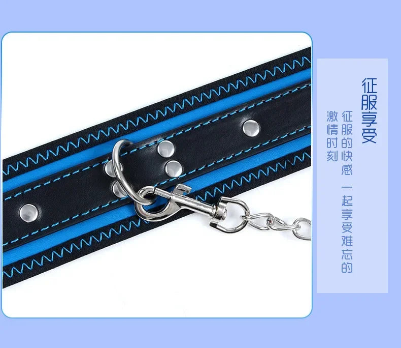 Accessories for Couples Leather Harness Sex Slave Bondage Adult Products Collar and Chain Leash Fetsih Erotic BDSM Sex Exotic