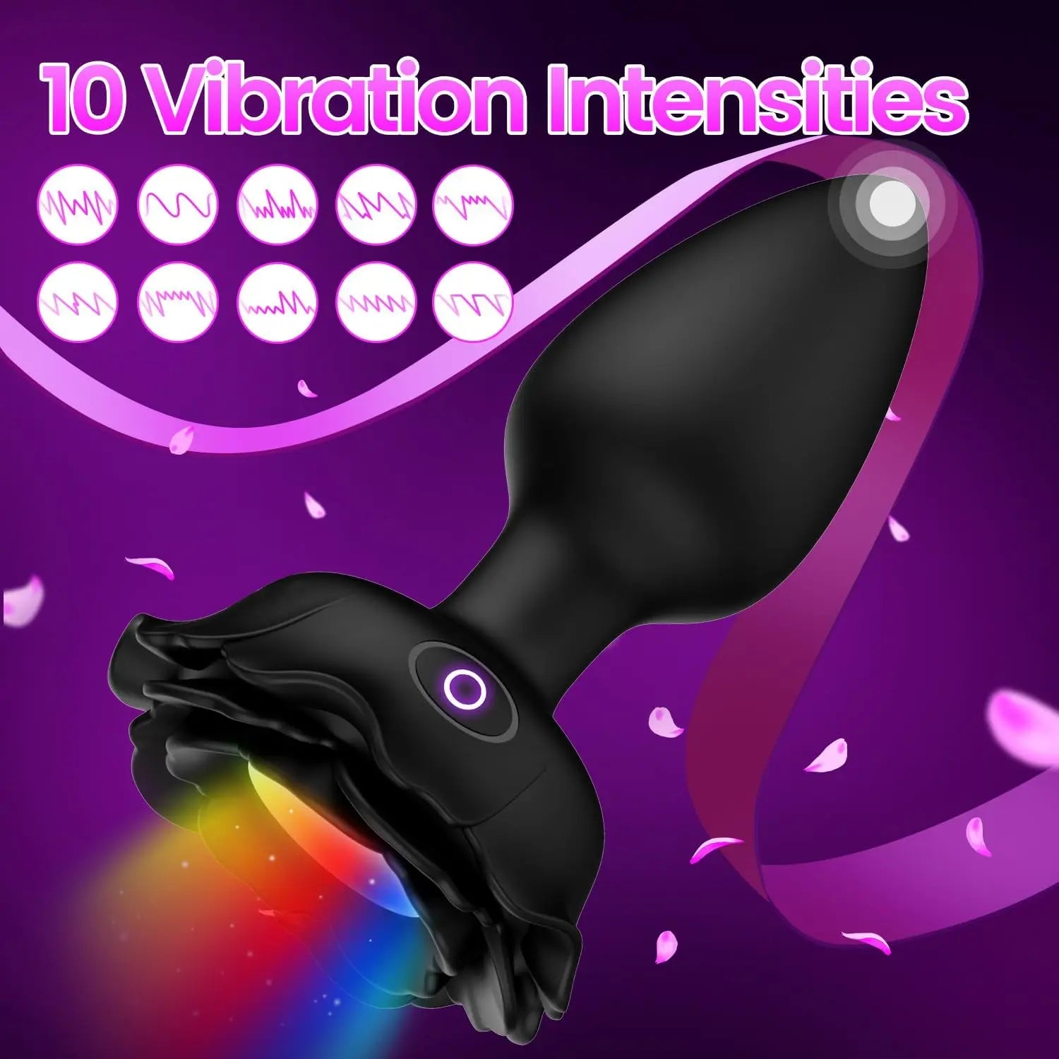 LED Colorful Light Anal Plug Vibrator Butt Plug for Women Men Prostate Massager Wireless Remote Control Buttplug Adults Sex Toys