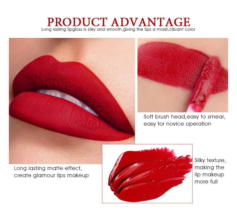 IMAGIC 12-Color Long-lasting Waterproof Matte Lightweight Velvet Smooth Lipstick Silky Sexy Lips Pigment Makeup Korean Cosmetics