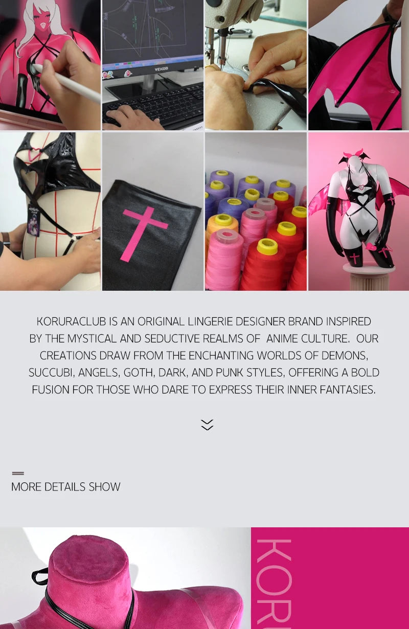 KORURACLUB COSPLAY LITTLE DEVIL WOMEN SEXY BODYSUIT PLUS SIZE HALLOWEEN COSTUMES PU LEATHER SUIT LINGERIE