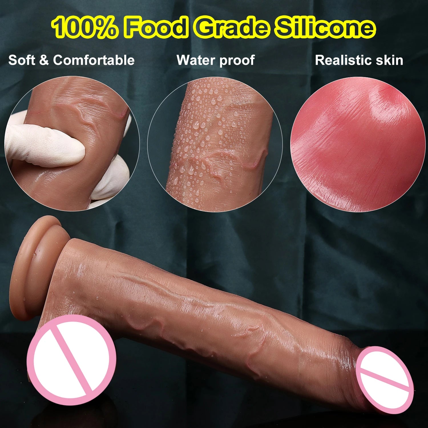 Huge Realistic Brown Giant Long Dildo Soft Silicone Vaginal Masturbators Penis Erotic Toy for Women Suction Cup Thick Glans Dick