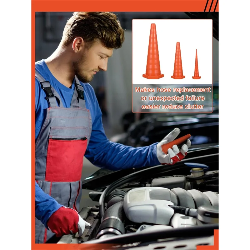 ABVA-Universal Drip Proof Hose Plugs Kit, 17 PCS Hydraulic Oil Service Rubber Plugs For Hydraulic Hose For Irrigation,Lines