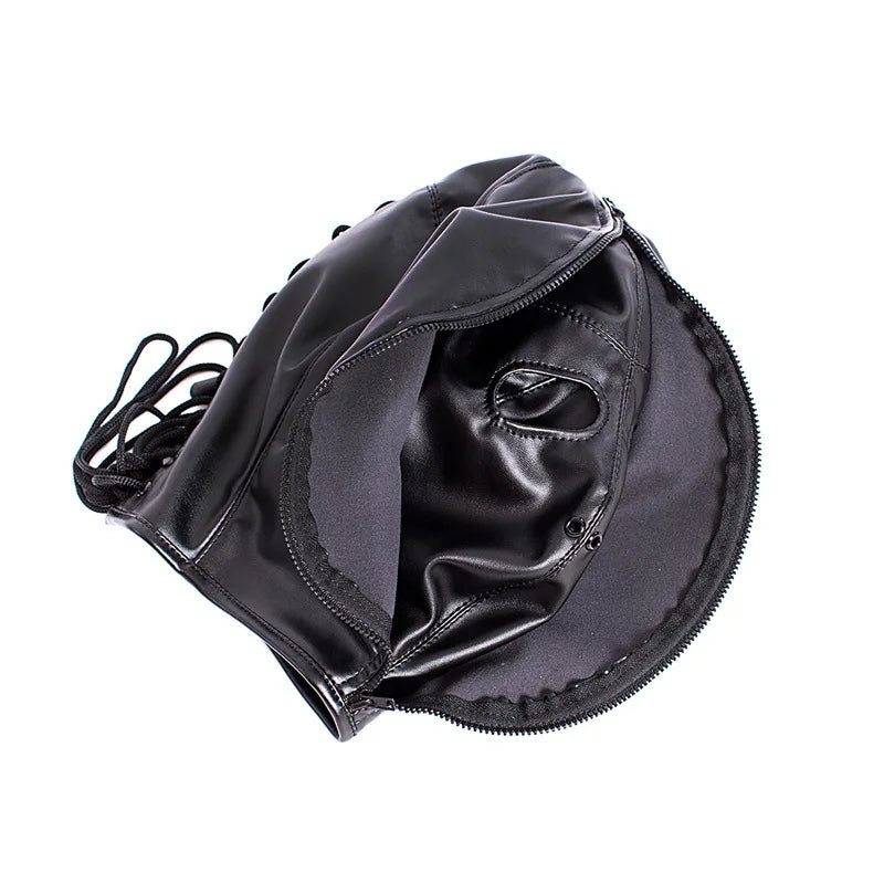 Erotic Restraint Lingerie Set with Unisex Upper Body Bondage Harness Single Glove Hood Mask for Couple BDSM Play Costume