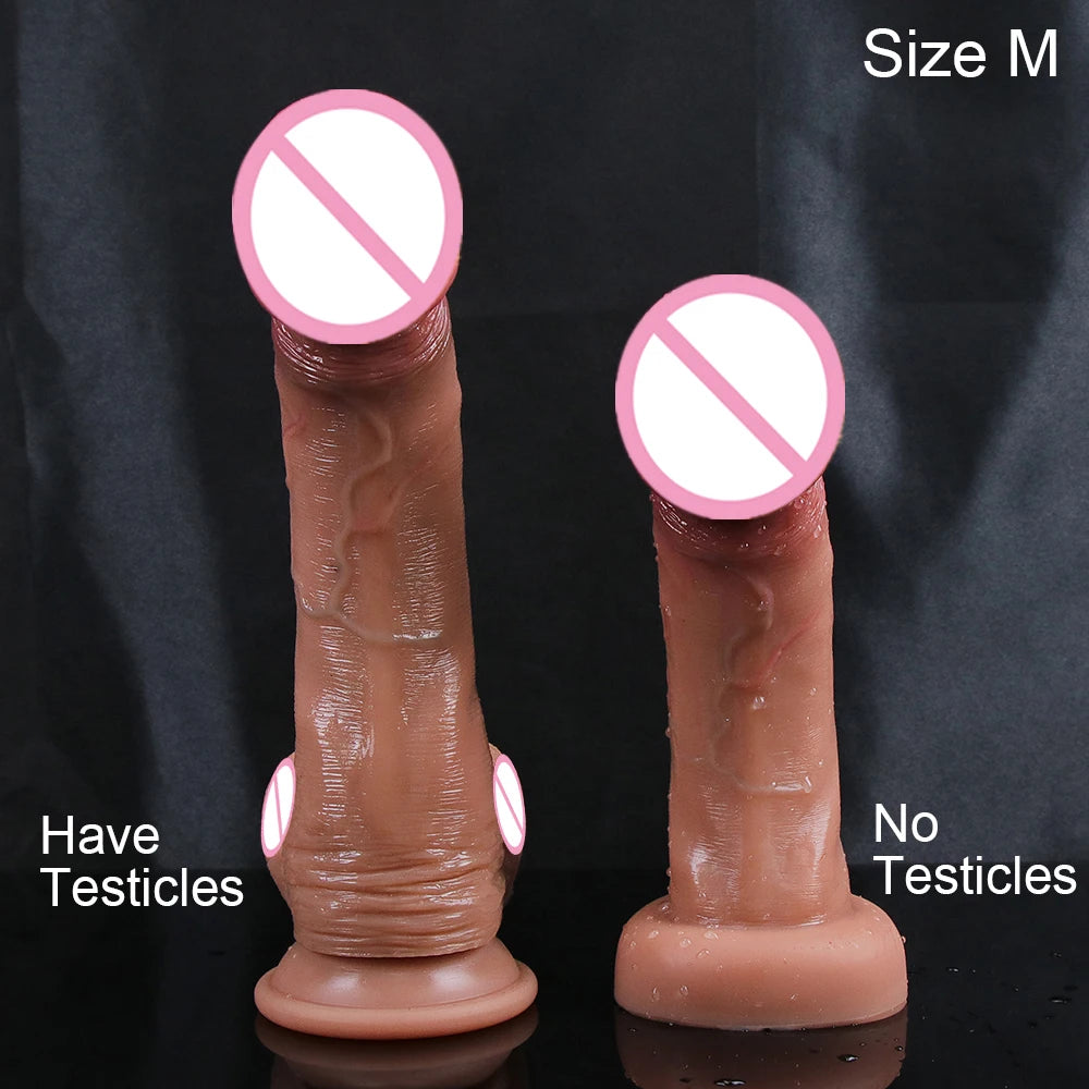 New Realistic Big Glans Dildo Soft Long Penis Huge Adult Dick Suction Cup Anal Sex Toys For Women Vagina G-Spot Orgasm Stimulate