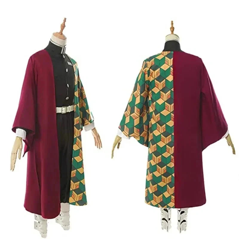 Anime Demon Slayer Kimetsu No Yaiba Tomioka Giyuu Cosplay Costume Women Kimono Uniform Clothes Wig Adult Kids Halloween Party