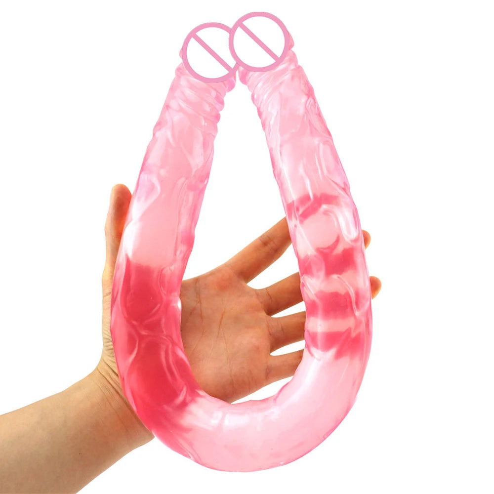 55cm Multicolor Double Head Dildo Flexible Dick Soft Big Penis Vagina Orgasm G-spot Stimulator Anal Sex Toys For Lesbian And Gay