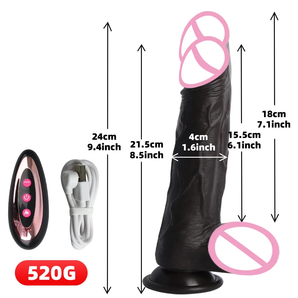 Realistic Dildo Vibrators Penis Vagina Adult Sex Toys Powerful for Women Telescopic Vibrating Heating Vibrator Anal Masturbator