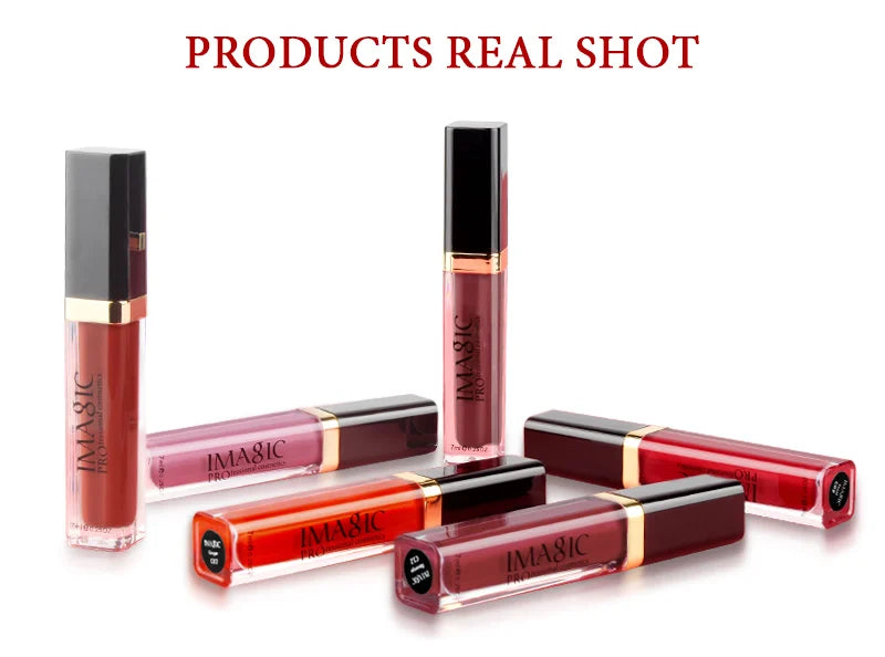 IMAGIC 12-Color Long-lasting Waterproof Matte Lightweight Velvet Smooth Lipstick Silky Sexy Lips Pigment Makeup Korean Cosmetics