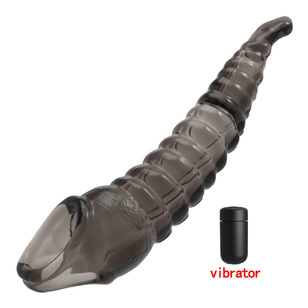 Vibrator for Men Penis Enlargement Sleeve Delay Ejaculation Cock Ring Reusable Comdom Penis Extender Adult Sex Toys For Men