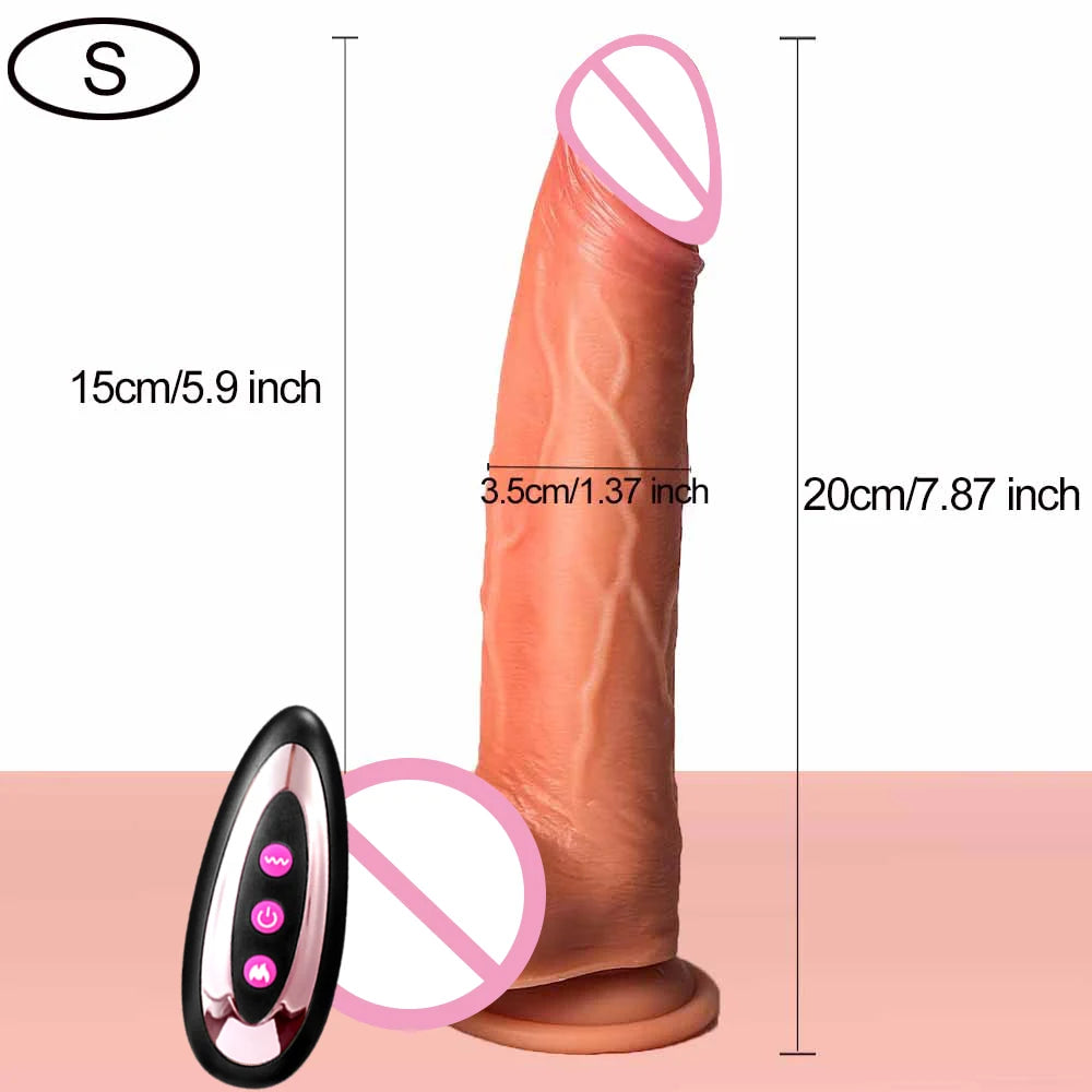 Realistic Dildo Telescopic with Heating Thrusting Vibrator Female Stimulator Big Penis Anal Plug Erotic Sex Toys for Women 18+