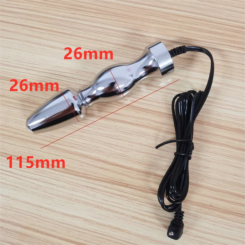 Metal Anal Beads Butt Plug Electric Shock Nipples Clips Vagina Stimulation Massage Adult Sex Toys for Women Men Gay Masturbation