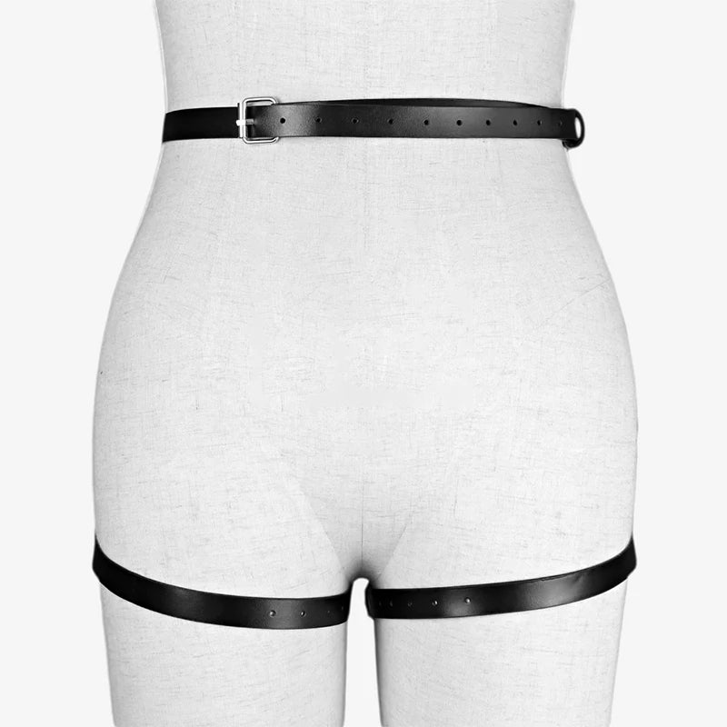 Bdsm Bondage Leg Harness Garter Belt Erotic Lingerie Women Body Garters Gothic Lenceria Mujer Sexy Bow PU Leather Harness Belts