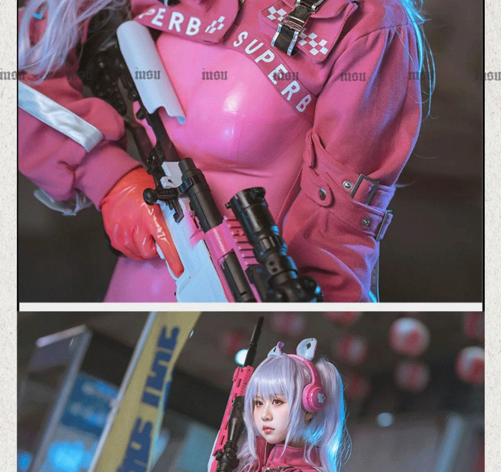 Customized:Game NIKKE The Goddess of Victory Alice Cosplay Latex Bodysuit Halloween Carnival Women Costumes Jackets Shoe Headset