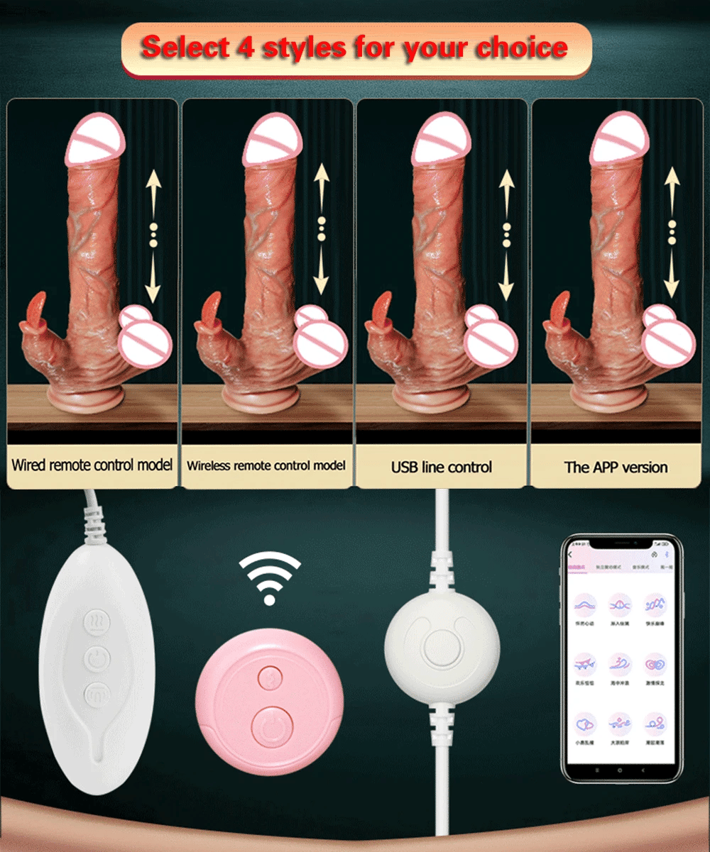 Remote Control Telescopic Rotation Realistic Dildo Vibrator Adult Sex Toys for Woman Big Penis Dick Vagina Female Masturbation