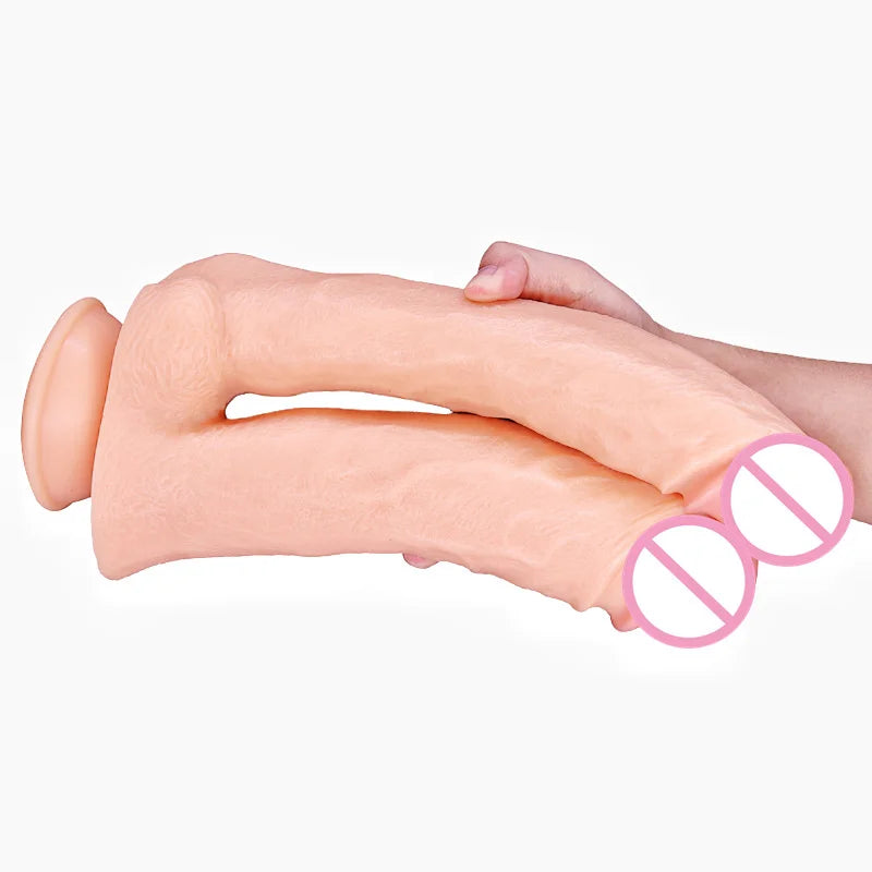 Huge Double Headed Dildos Big Butt Plug Phallus Penetration Vagina and Anus Skin Feel Penis Anal Sex Toys for Women Masturbation